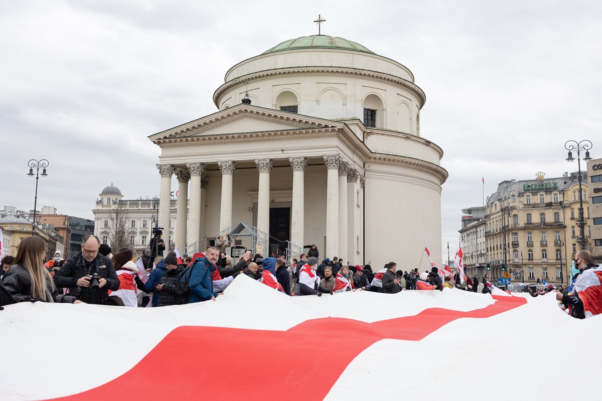 Акция протеста против президентских выборов в Беларуси, Варшава, Польша, 26 января 2025 года. Фото: Василий Крестьянинов / SOPA Images / Sipa USA / Vida Press